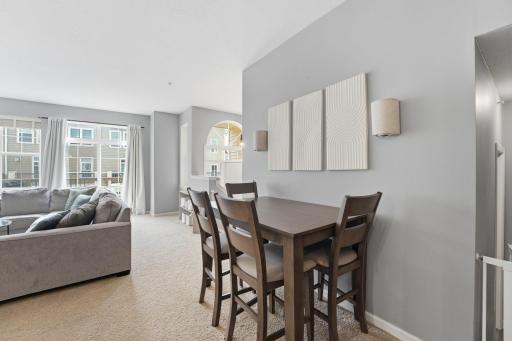 Make this living/dining space your own, flexibility in placement of dining table.