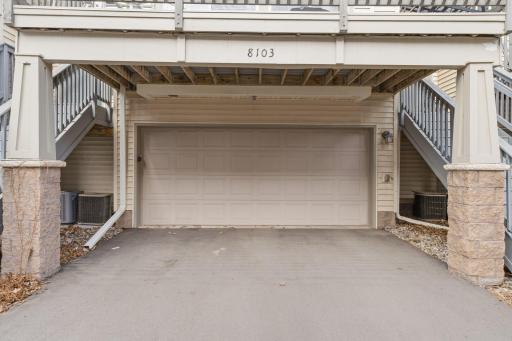 2 stall garage features hot and cold running water as well as a large closet for storage