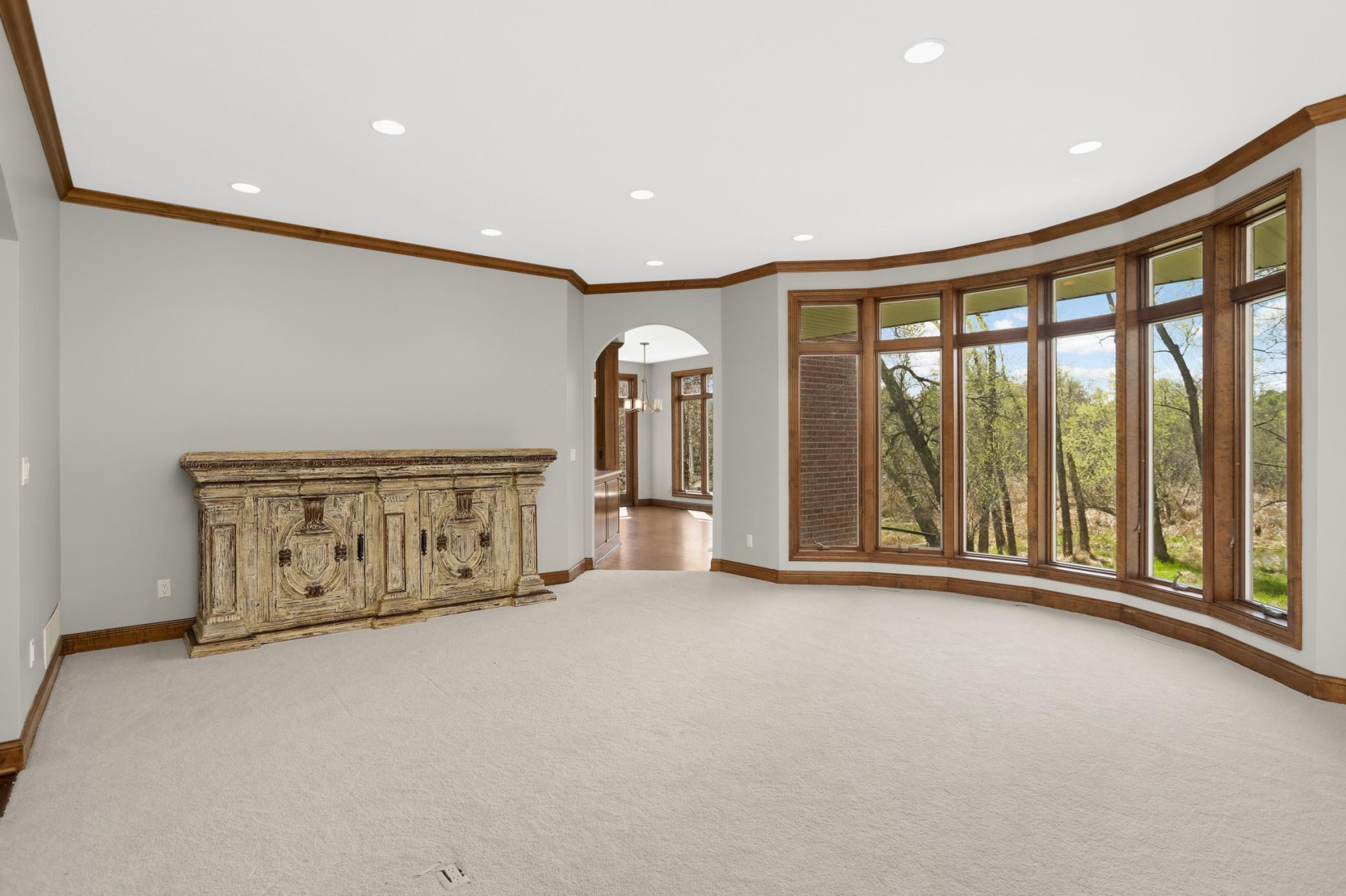 Nature views through floor-to-ceiling windows