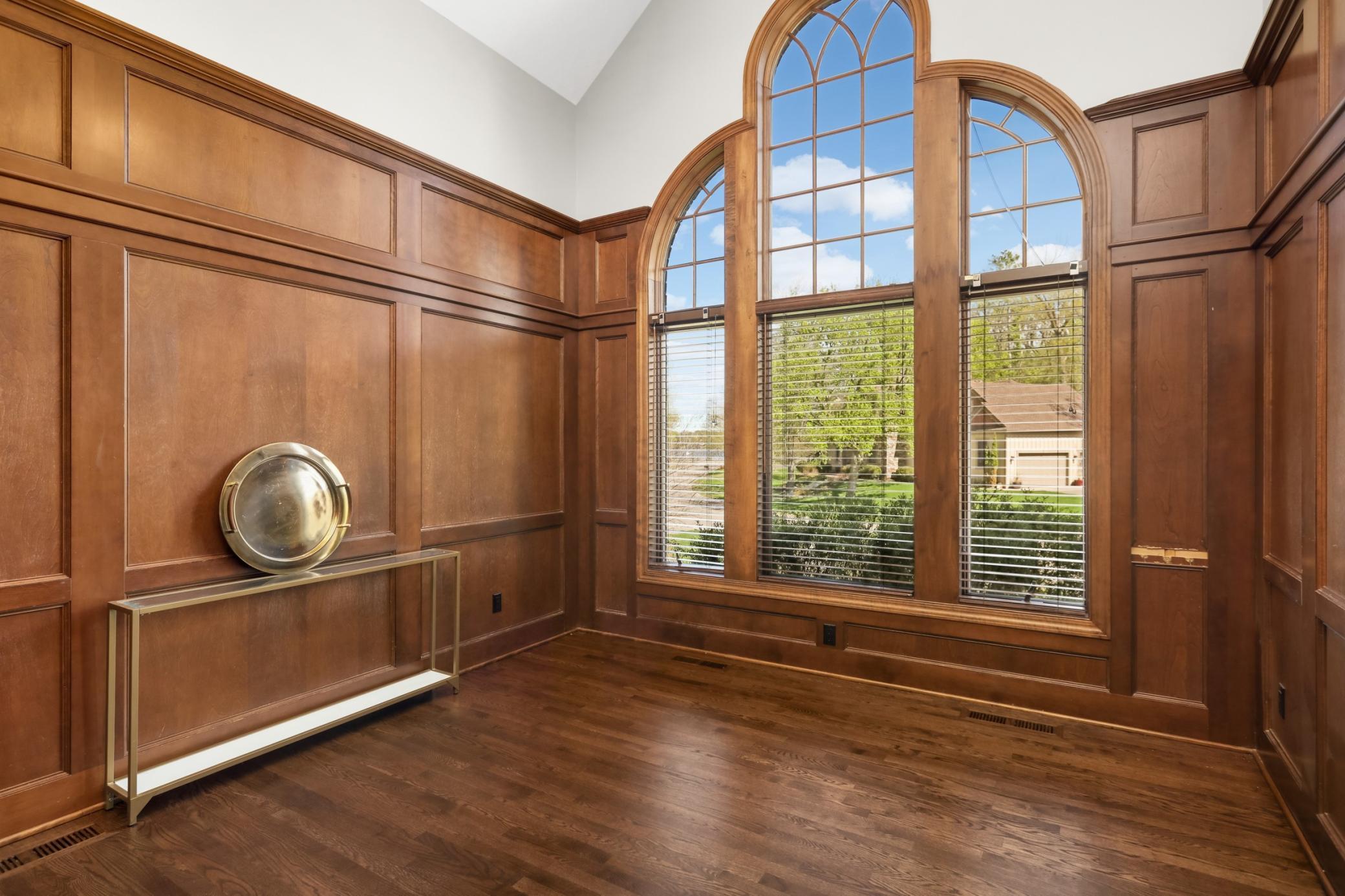 Main-level office with custom built-ins (and hidden closet!)