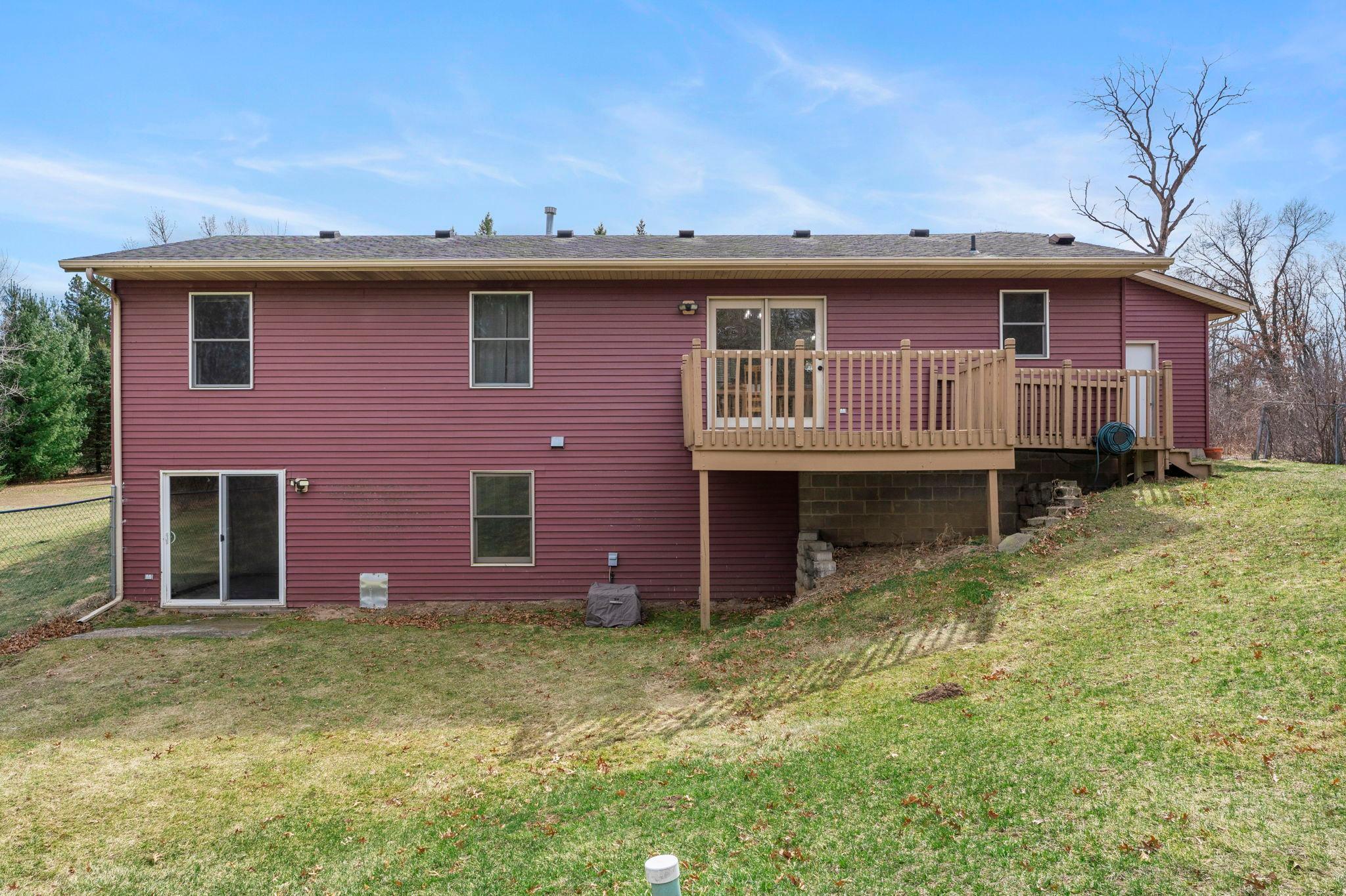 A view of the home’s rear exterior.