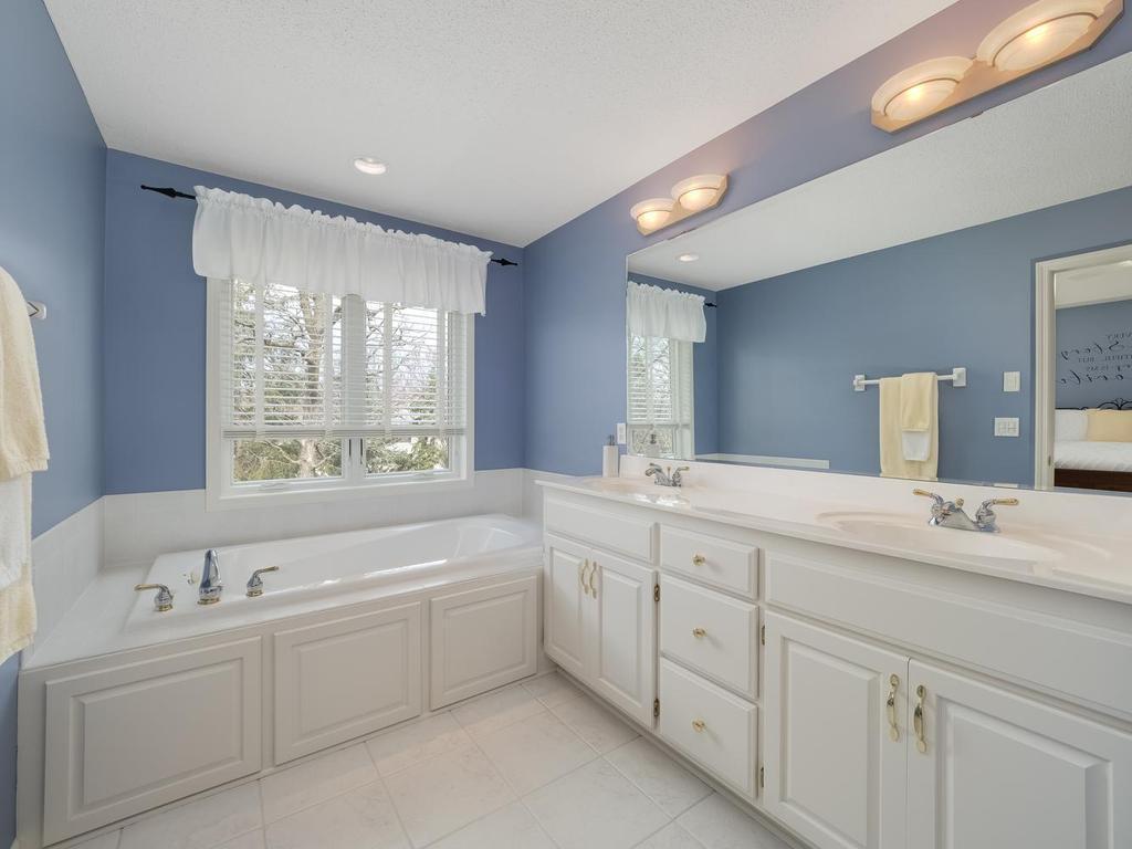 Primary bath with soaking tub and walk in shower