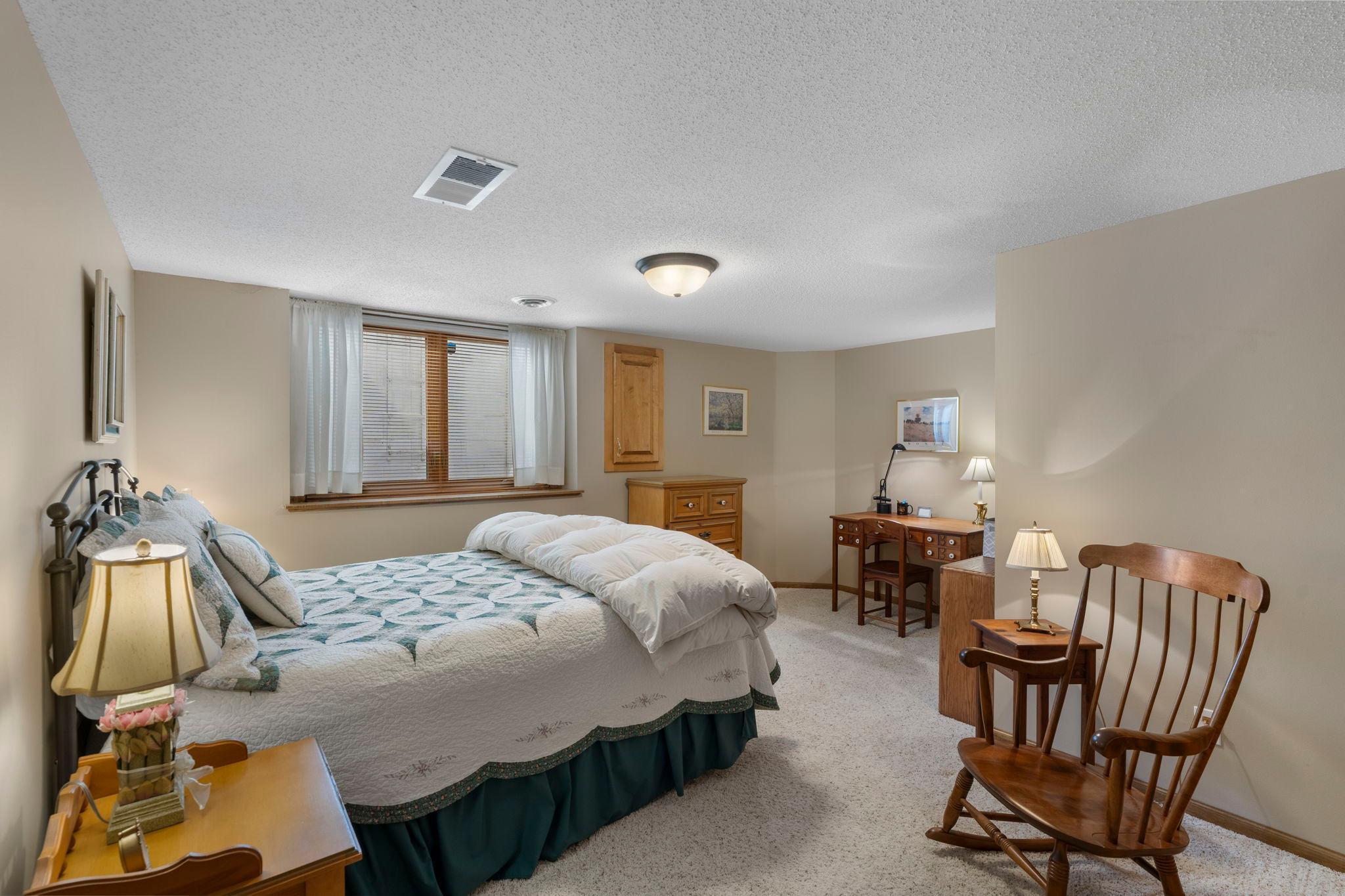 One of the bedrooms includes a cozy nook ideal for a desk or vanity!