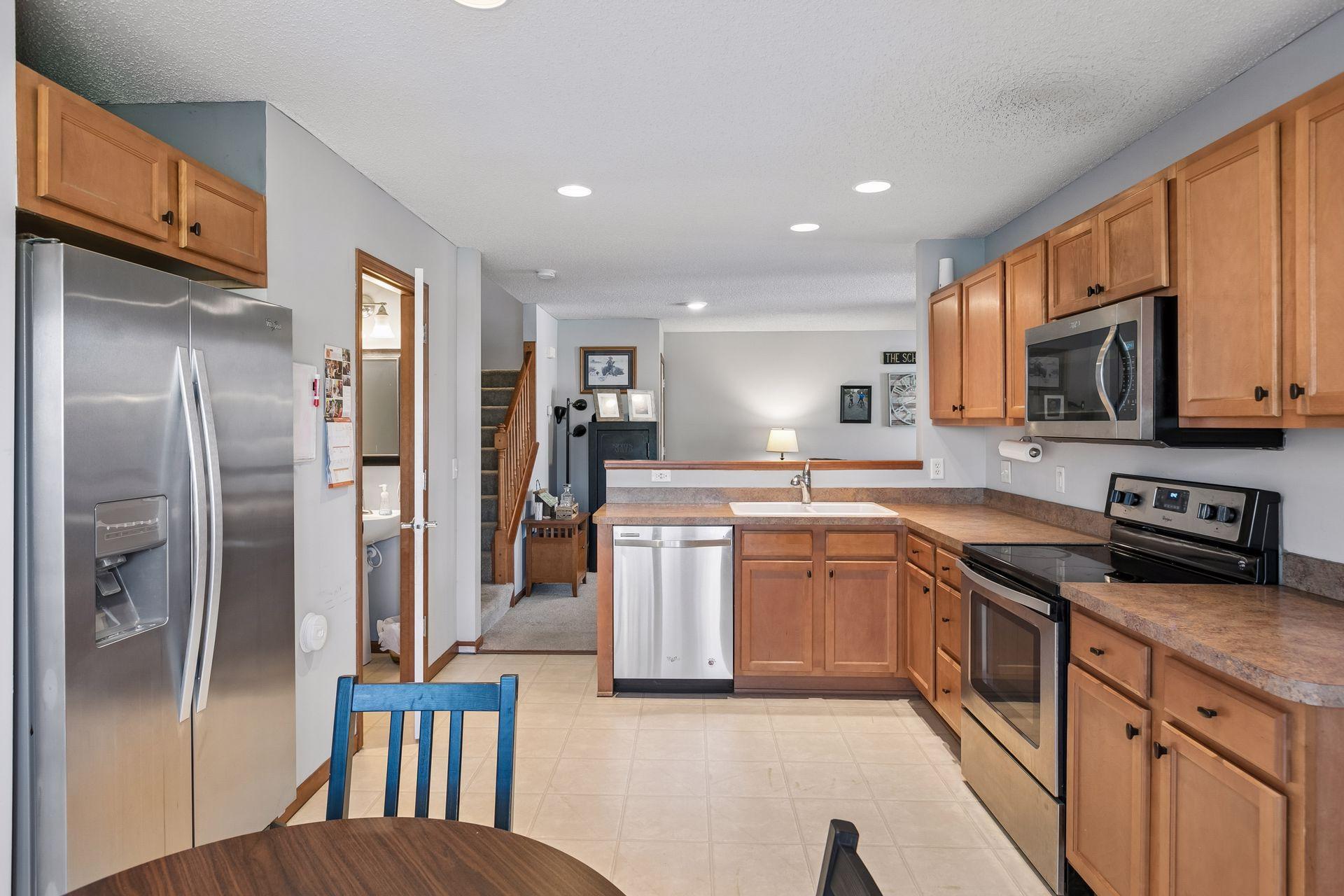 Looking out from the kitchen.