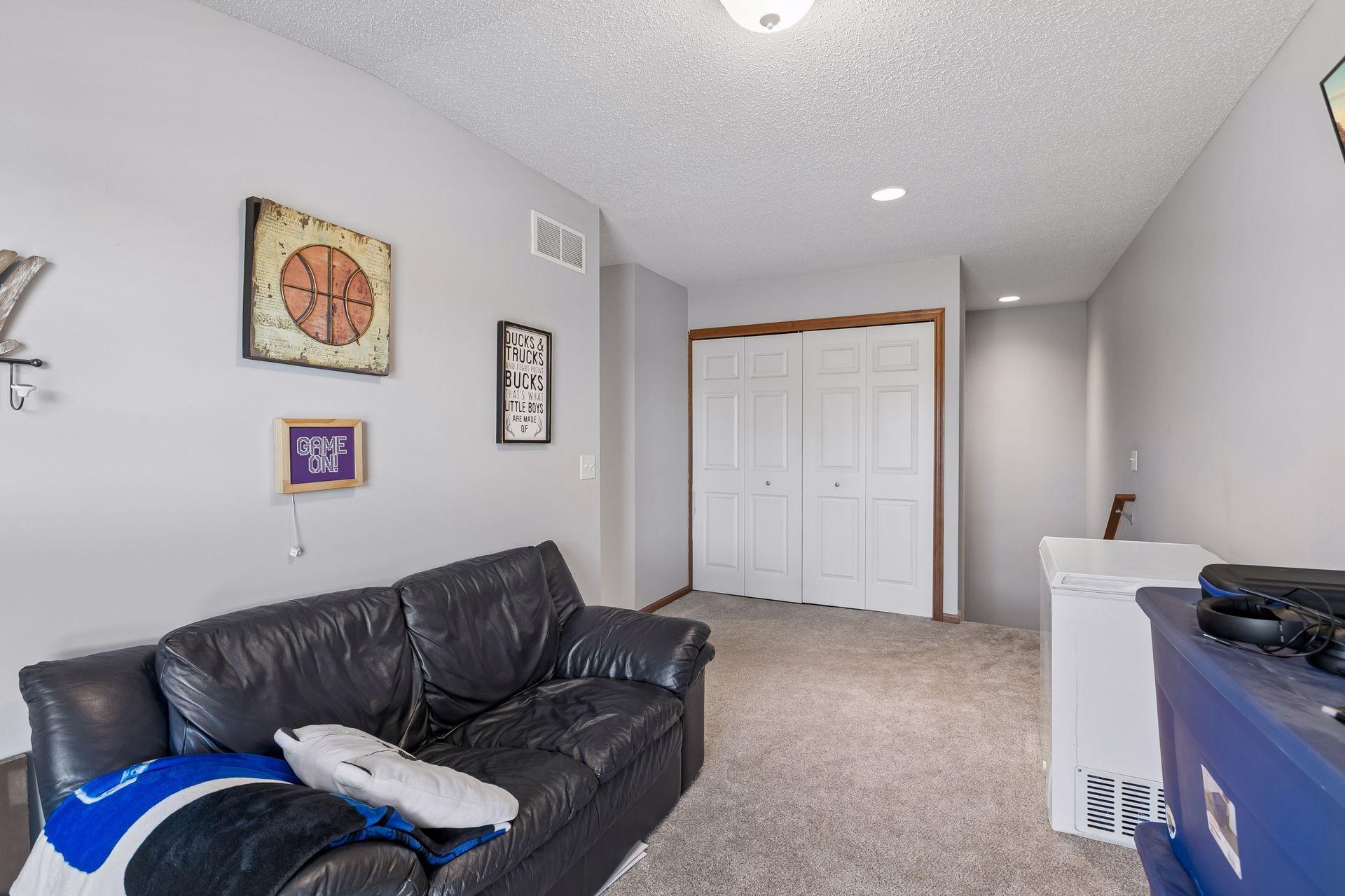 looking out from the loft towards the laundry closet.