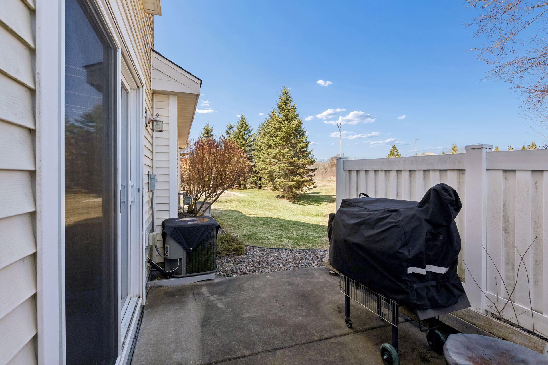 Looking out from the patio.