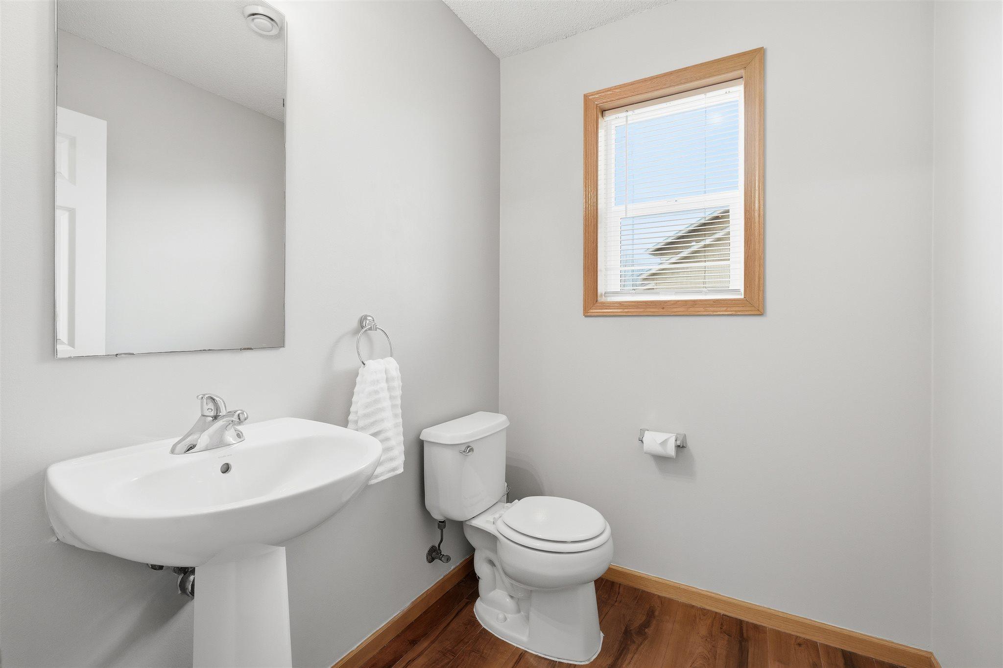 Main-level half bathroom for added convenience