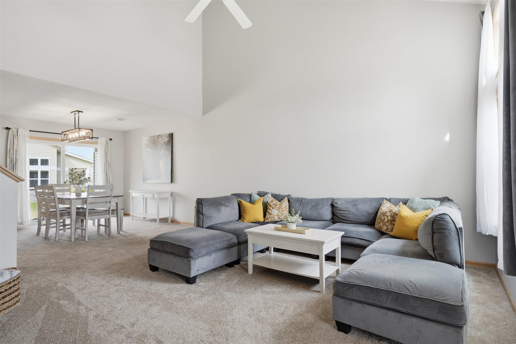 Brand-new carpet throughout enhances this home with a bright, move-in ready finish