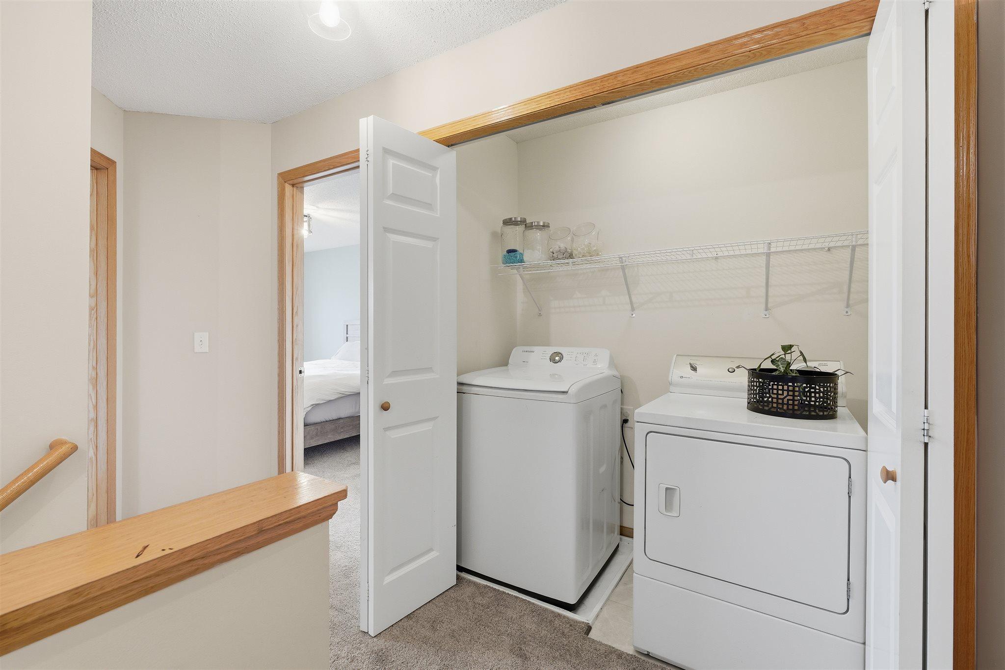 Enjoy the convenience of upper level laundry!