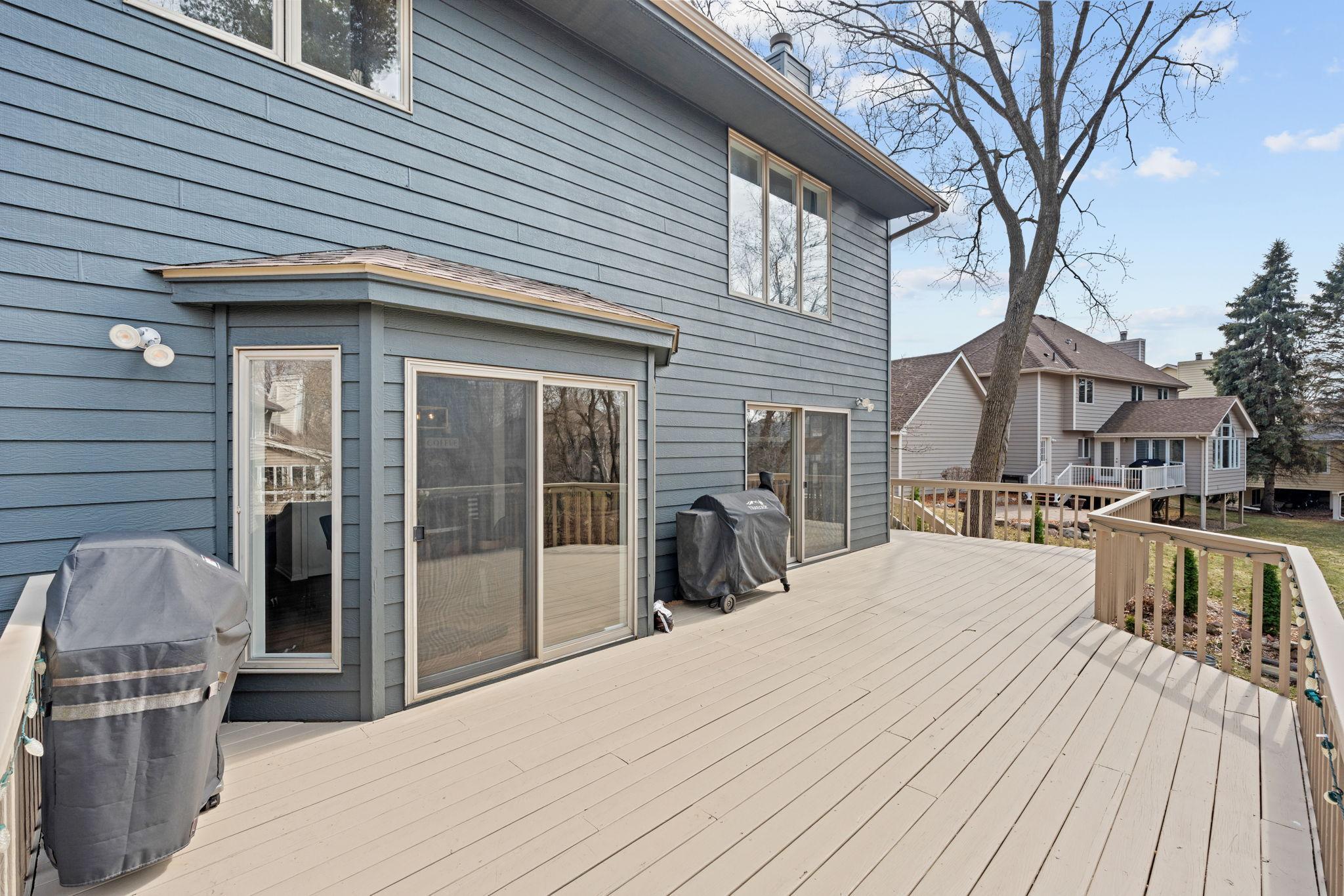 Walk out from the informal dining room to the deck