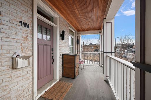 1W porch, front entry next to 3W entrance