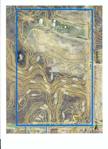 Topo Map showing the rolling hills and 76' elevation change!
