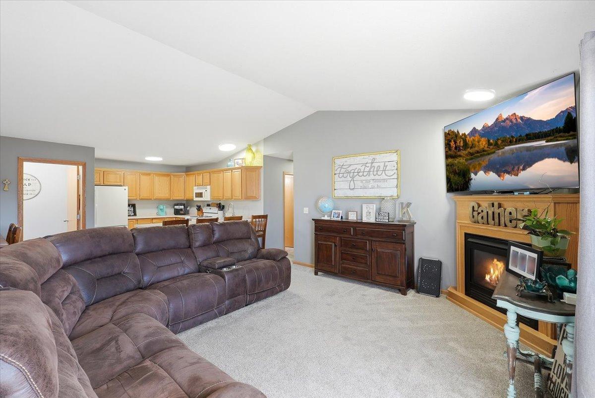Living room with fireplace