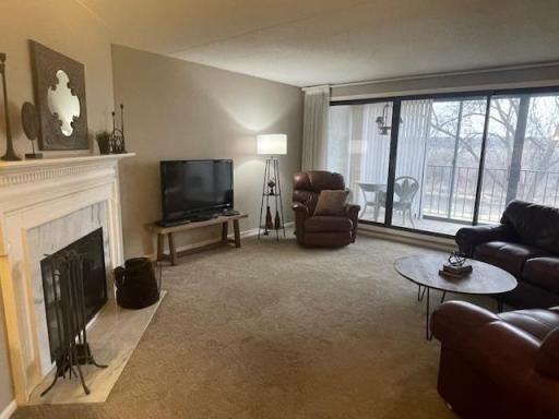 Off the dining room is the living room...