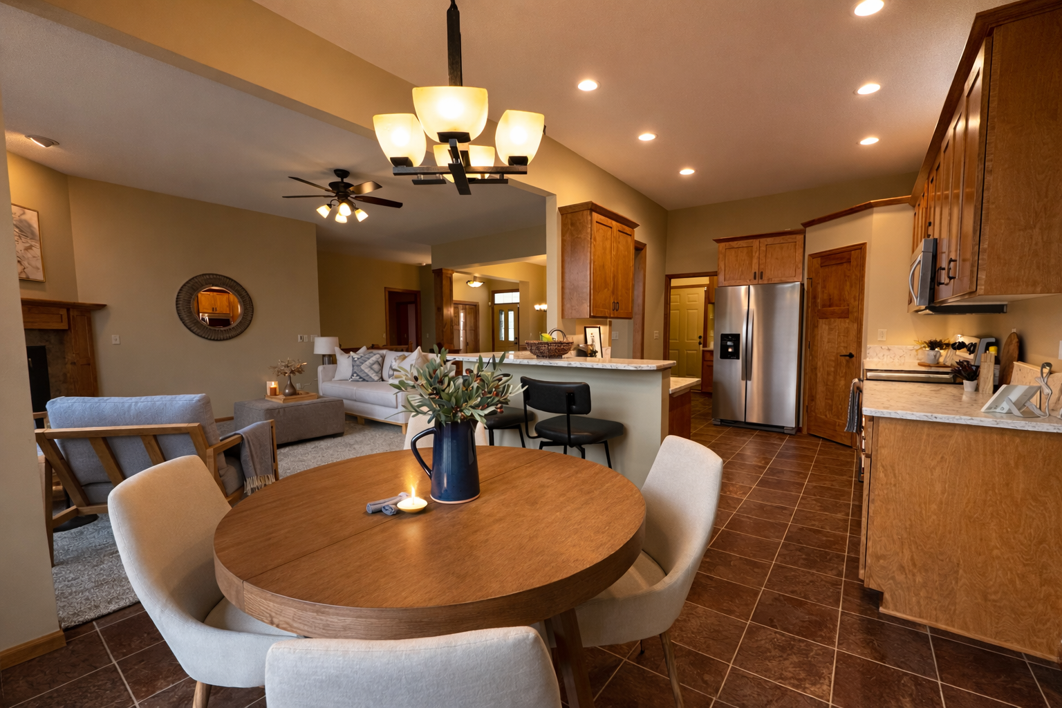 6646 Tessman Terrace N, Brooklyn Park Dining/Kitchen/Living Room Physically and Virtually Staged