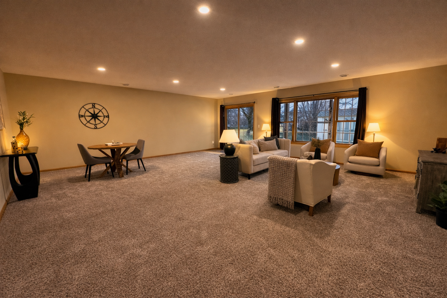 6646 Tessman Terrace N, Brooklyn Park Lower Level Family Room Physically and Virtually Staged