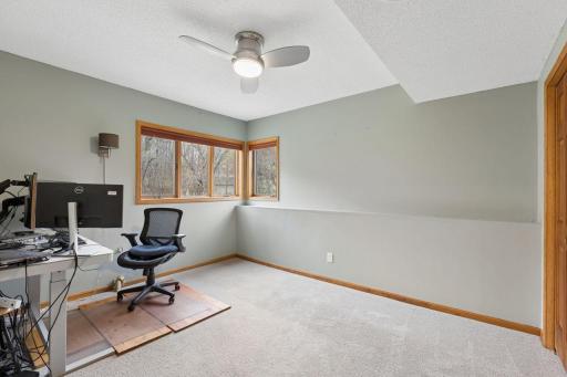 Windows to the rear yard with a nice treed view