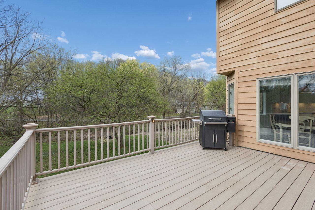 Maintenance free deck with space to grill and just hang out and enjoy the scenery and weather