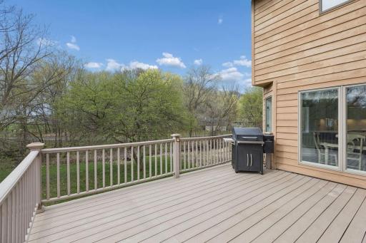Maintenance free deck with space to grill and just hang out and enjoy the scenery and weather