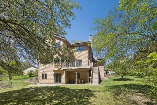 Huge two story home with stairs to the yard