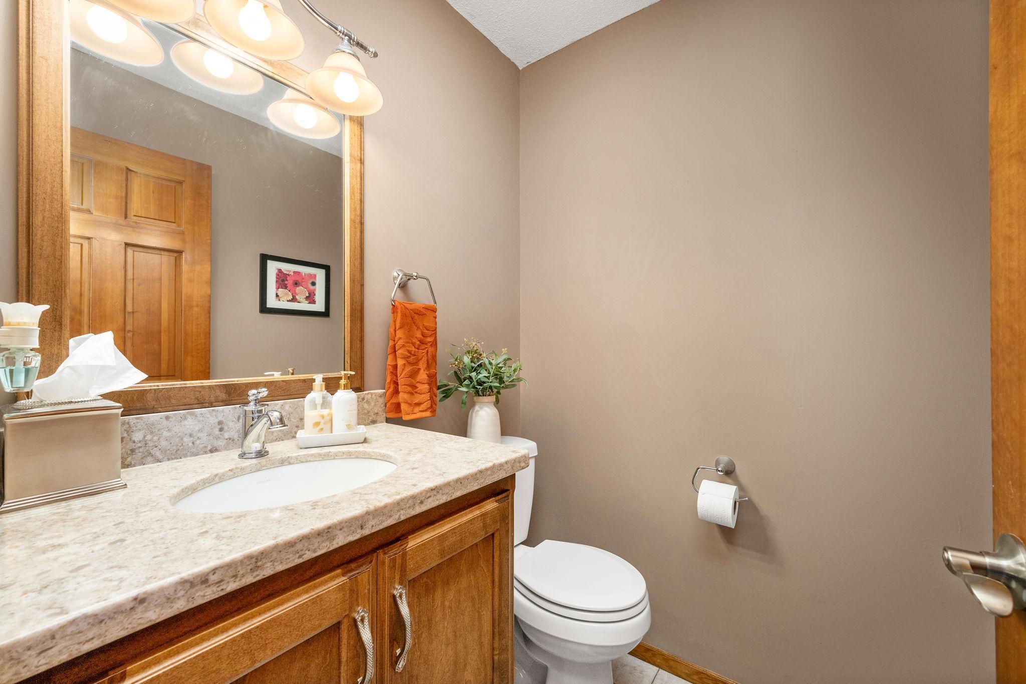 Powder room on the main level.