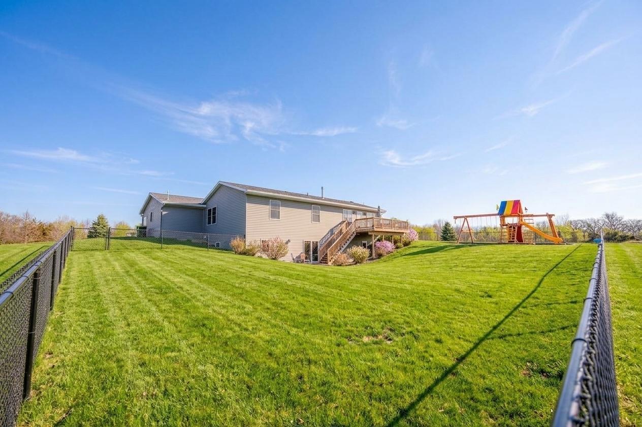 fenced yard