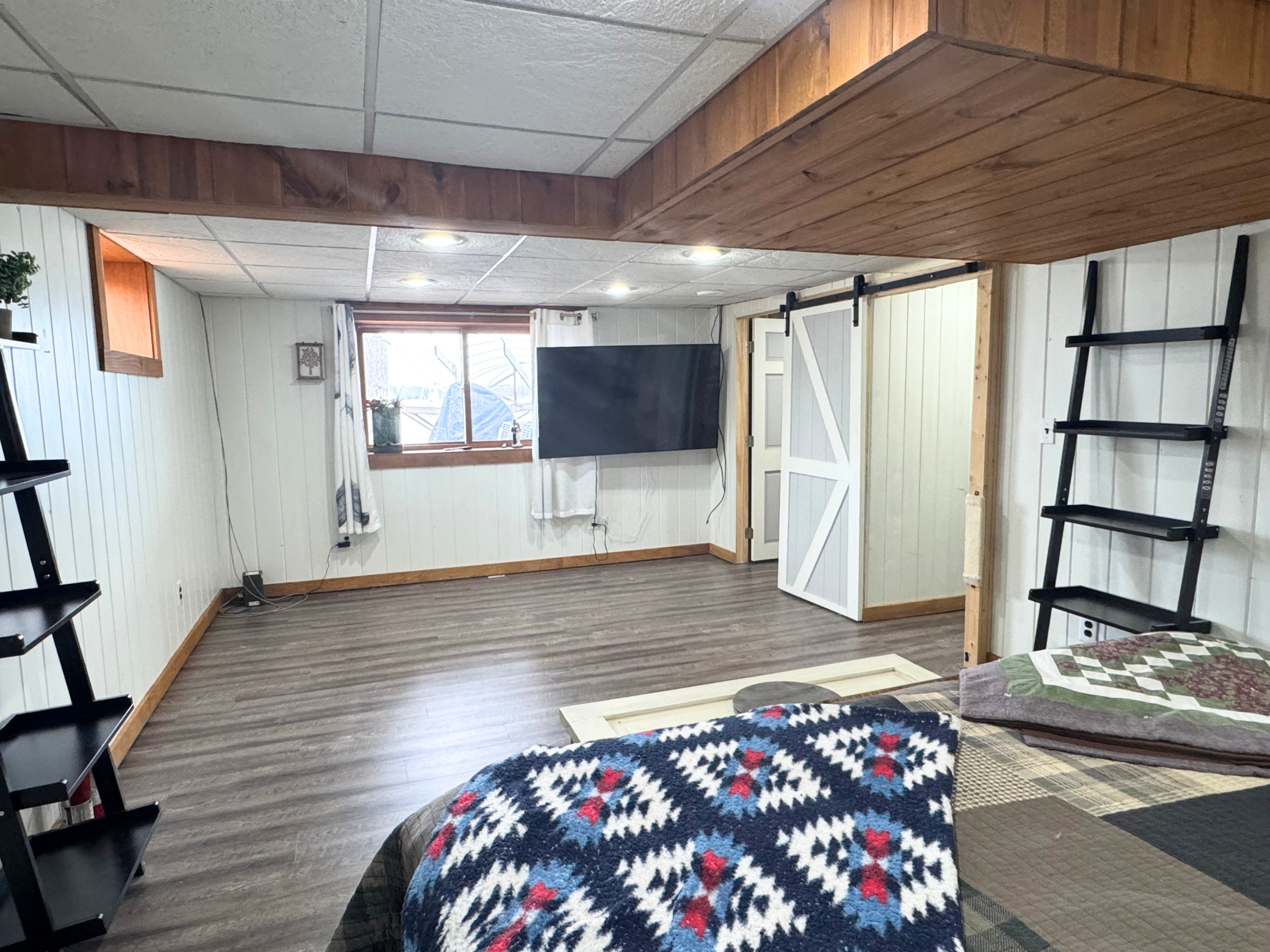Primary bedroom with walk in closet.