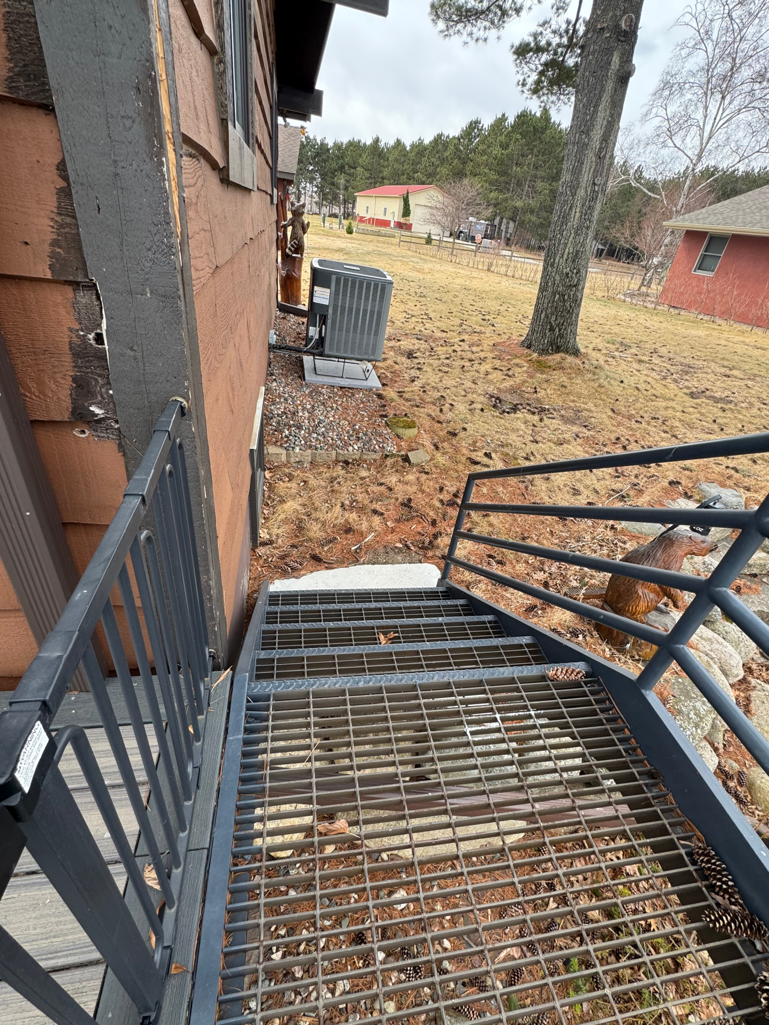 Stairway from deck to shoreline.
