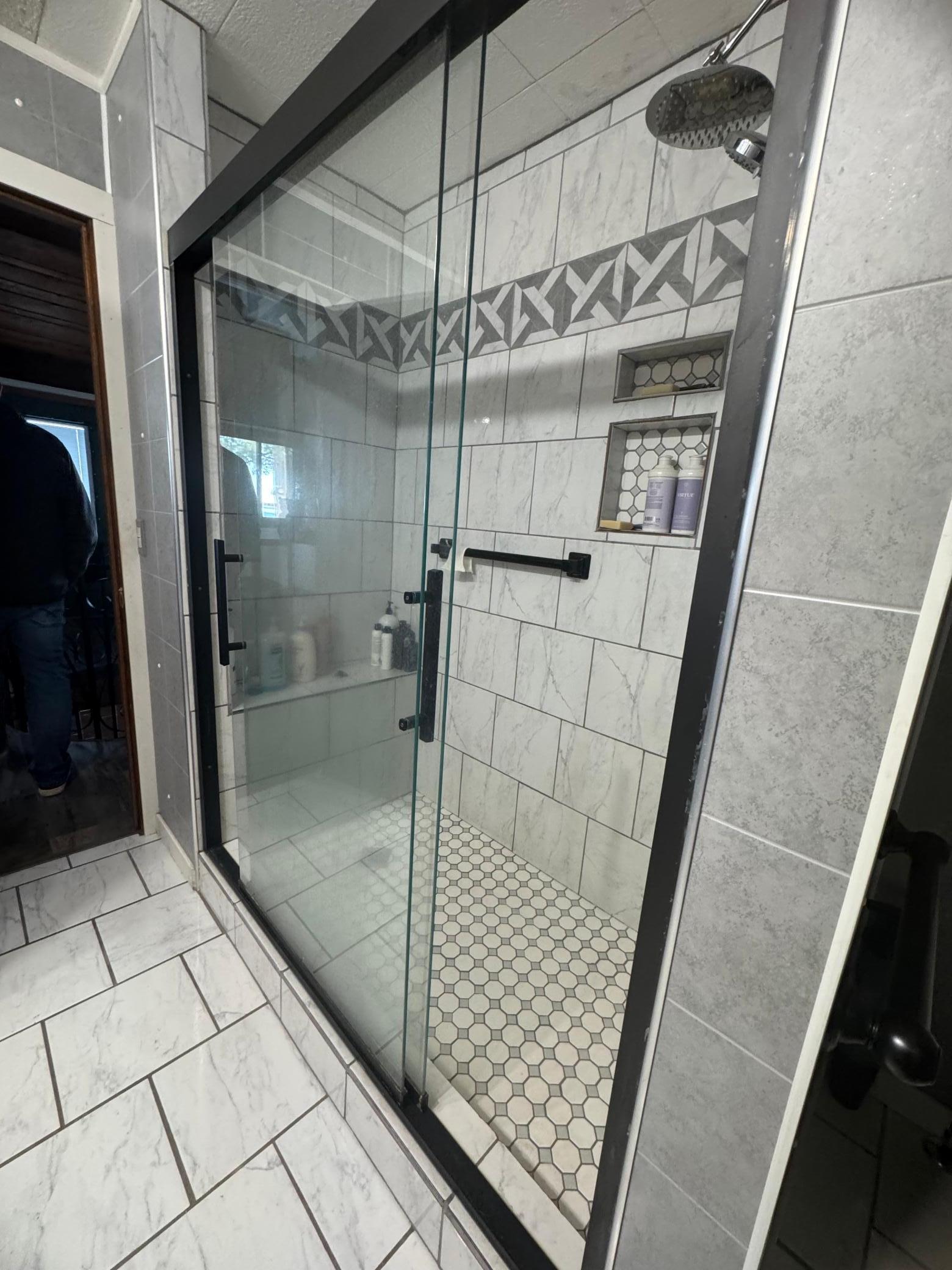 Main floor bathroom walk in shower