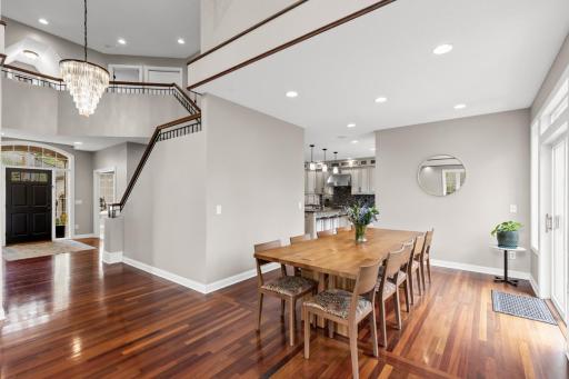 The informal dining area is conveniently located close to the kitchen.