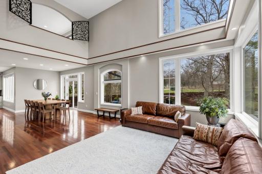 The informal dining area is open to the living room.