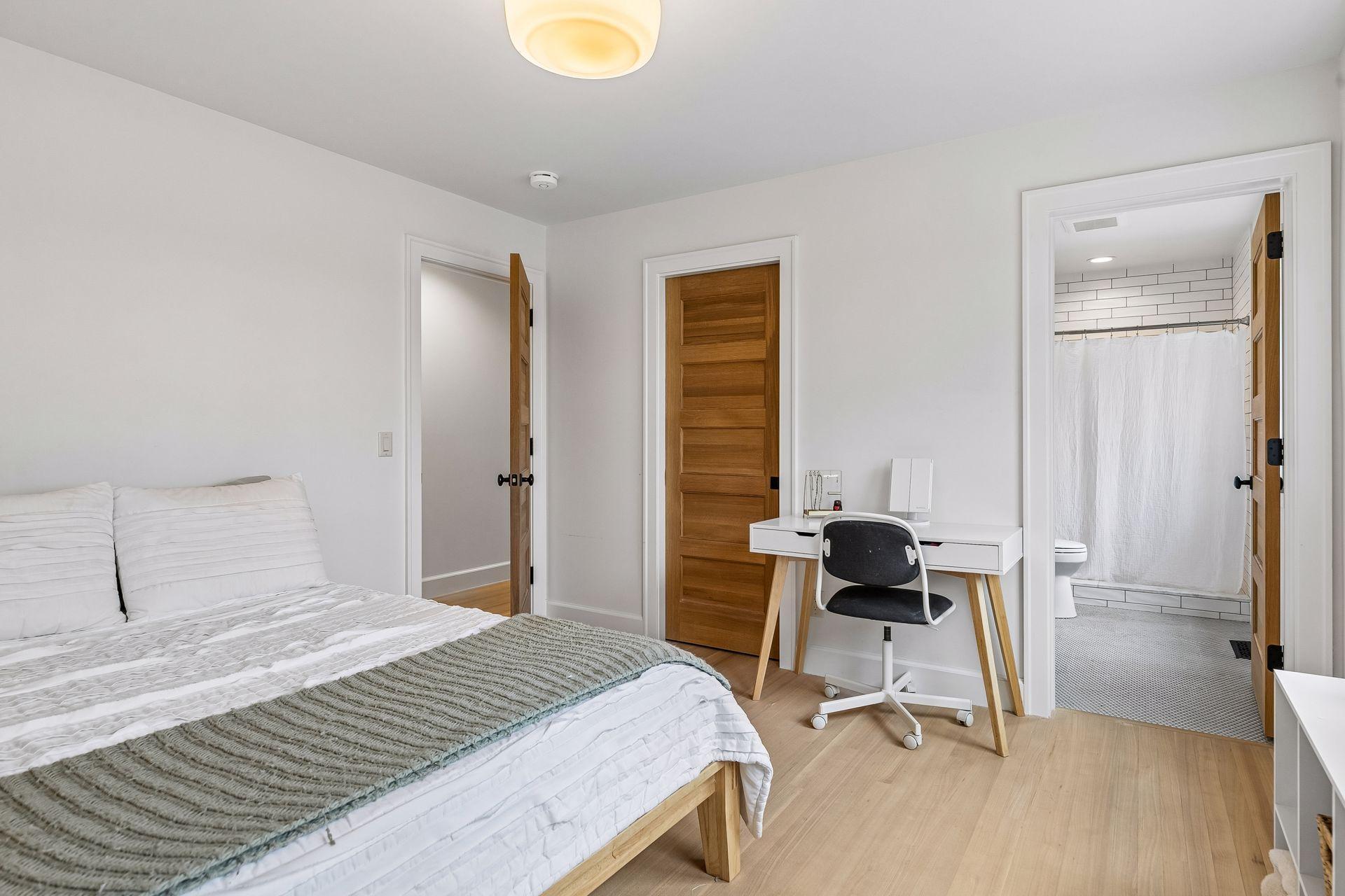 This bedroom is complemented by a second closet and a 3/4 ensuite bath, adding convenience and comfort.