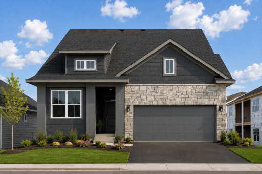 COMPLETED AND READY TO GO! The Kendall plan by Robert Thomas Homes. *Image may include AI-generated or digitally enhanced landscaping for illustrative purposes only. Actual landscaping, features, materials, and final appearance may vary.