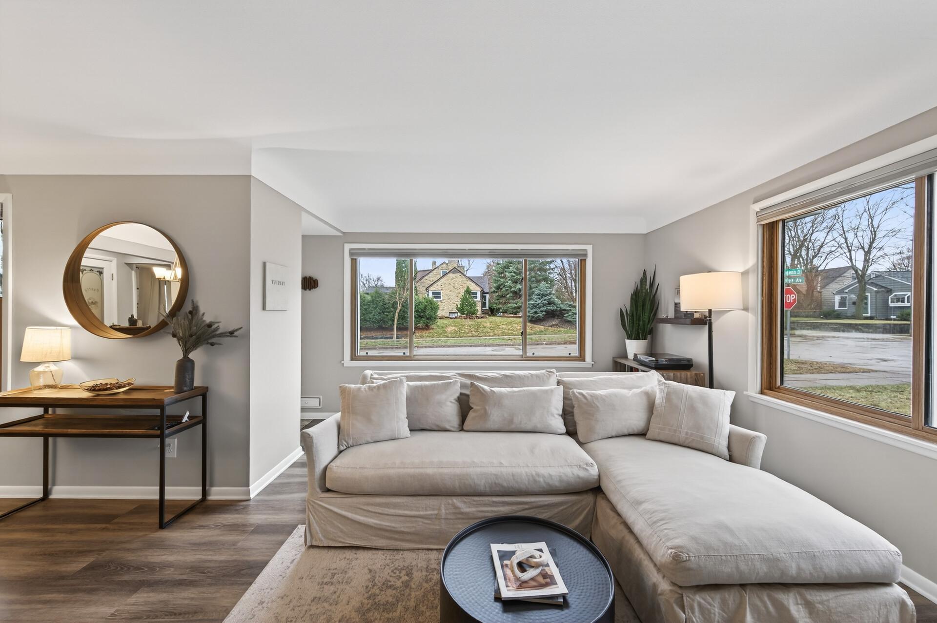 Lots of natural daylight in this south facing home.