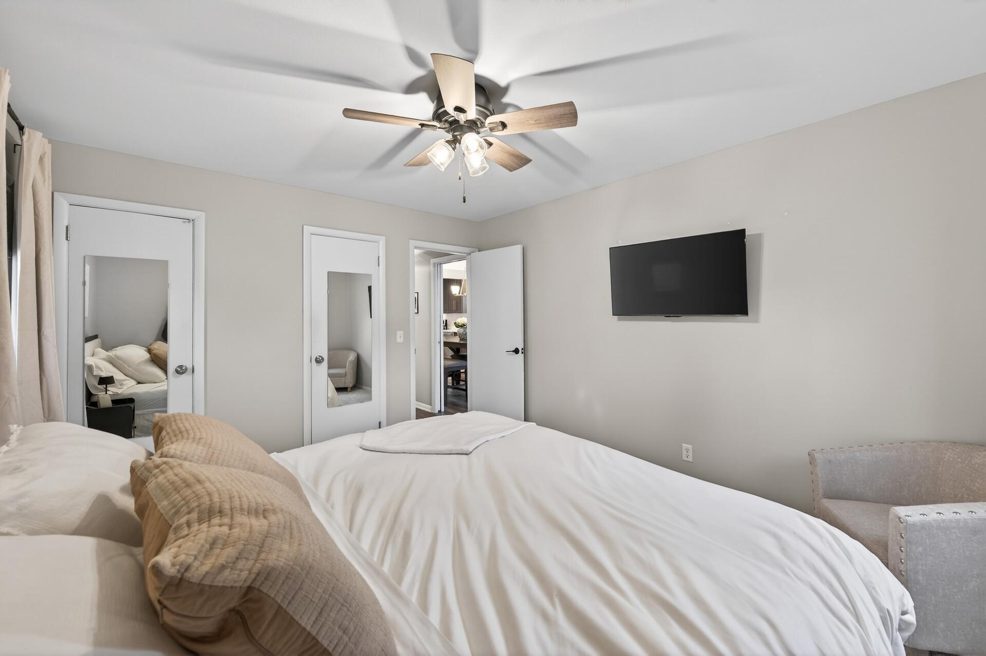 Double closets in the primary suite.