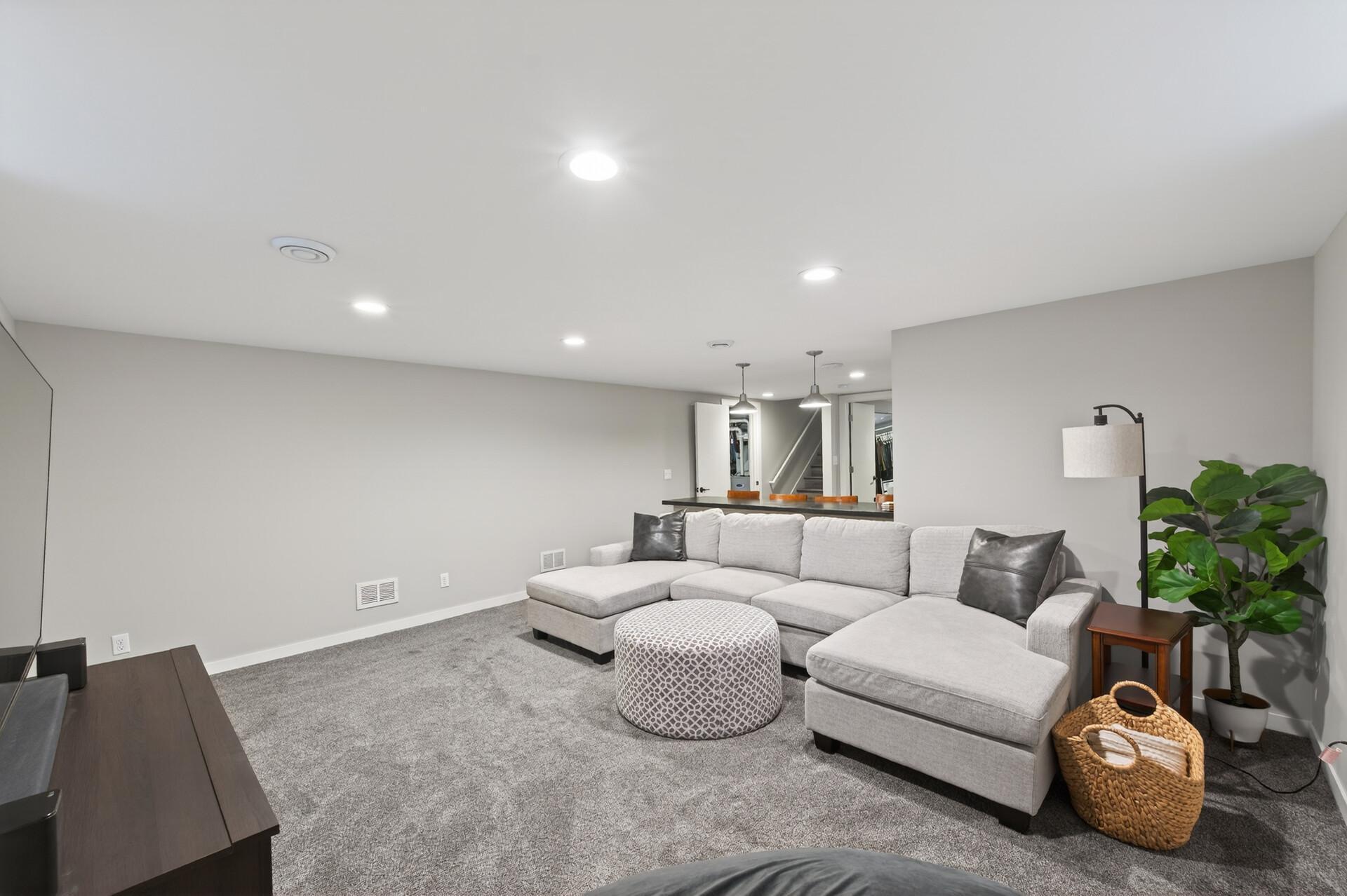 Lower level family room.