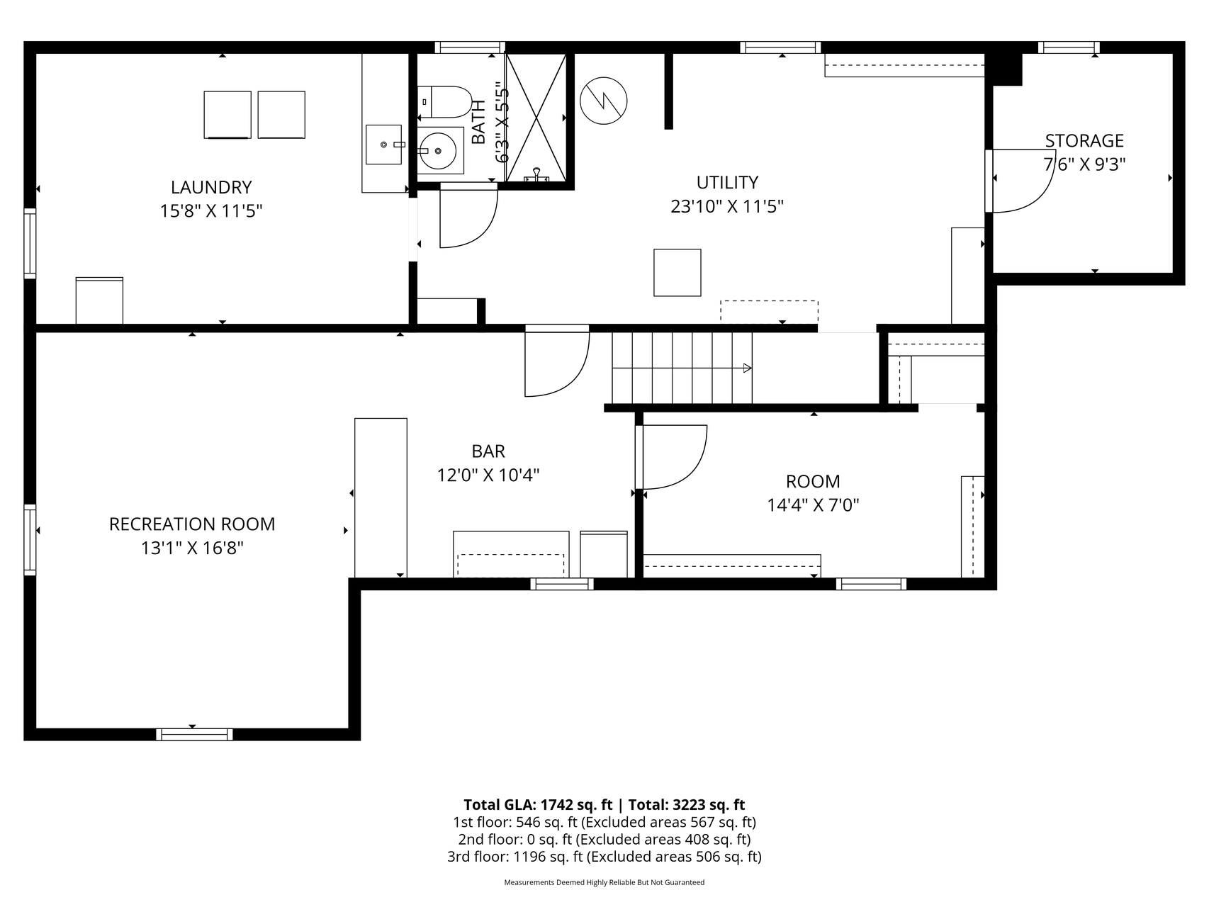 Lower level floor plan