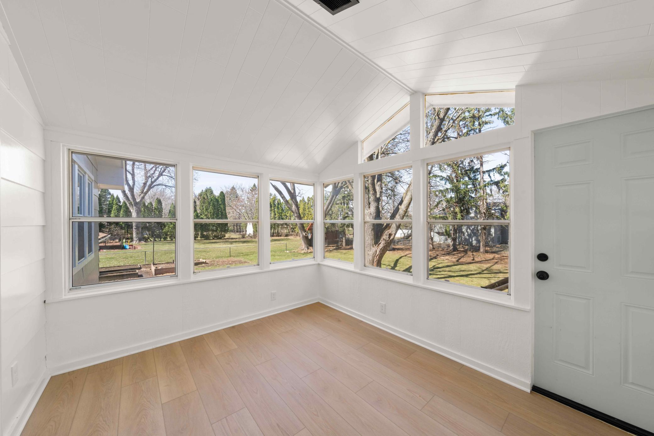 3 season porch with new LVP flooring