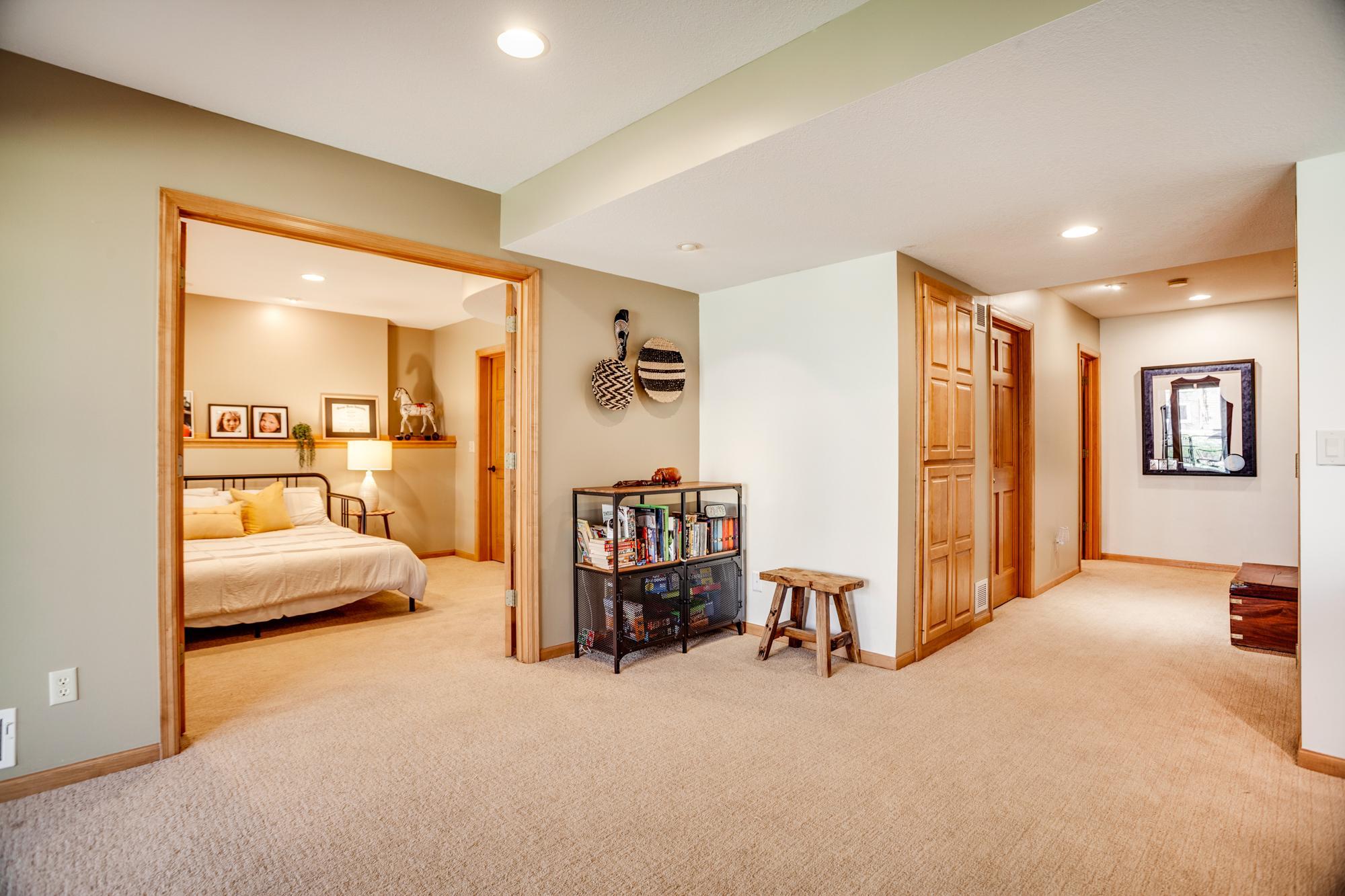 This space could accommodate a game table or future bar area.