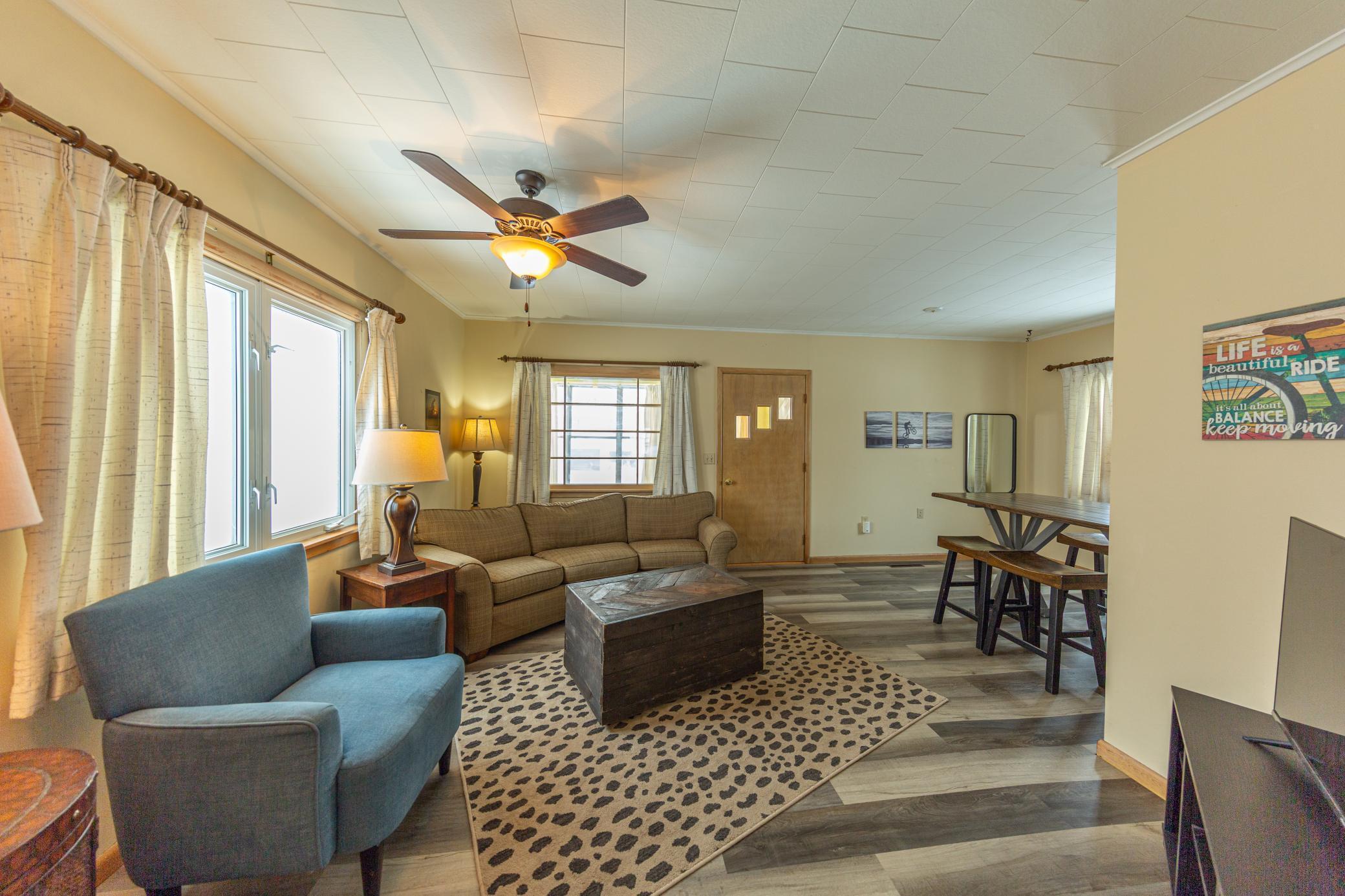 Living room has new LVP flooring