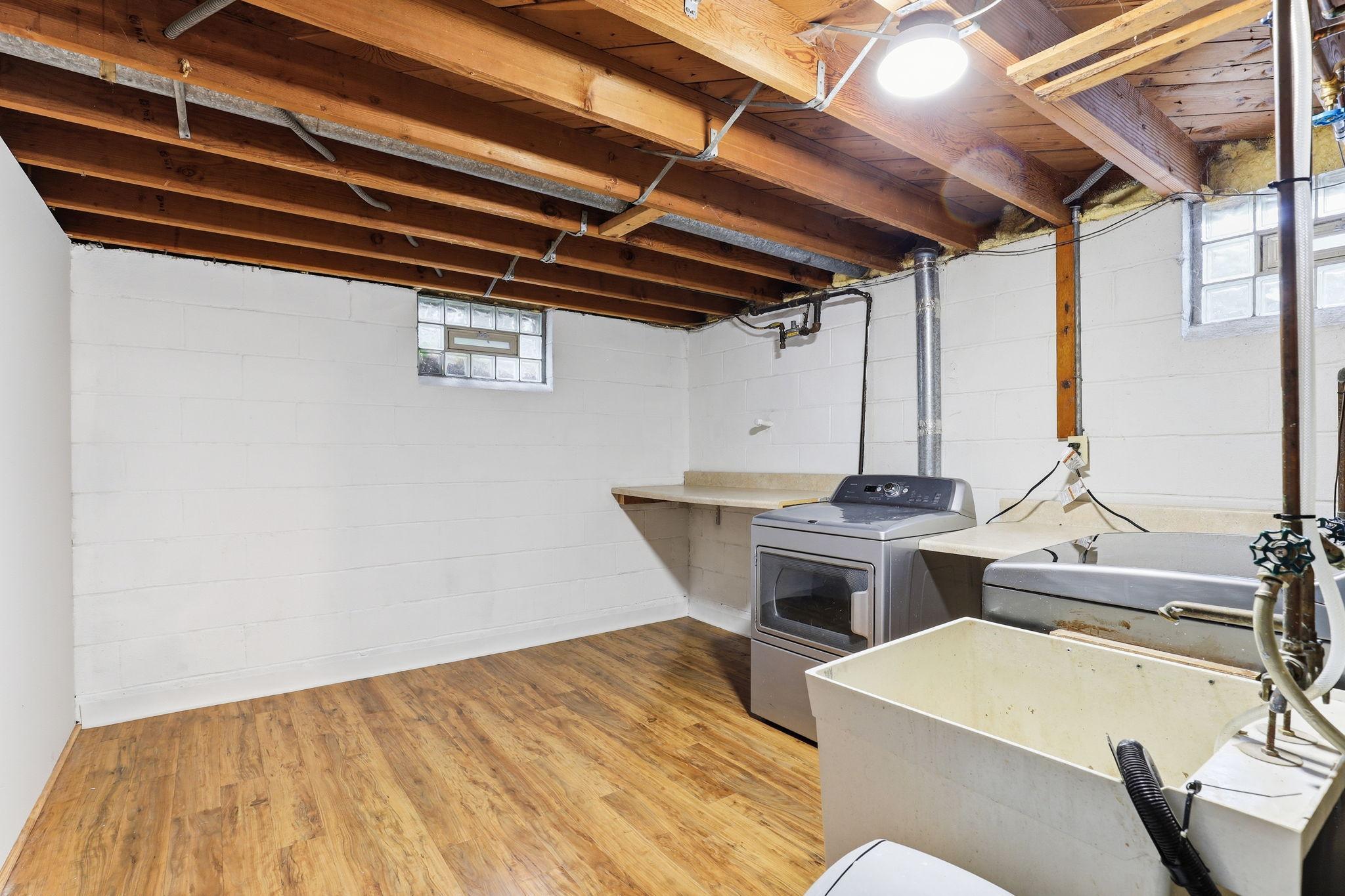 Great space to add shelves for extra storage.