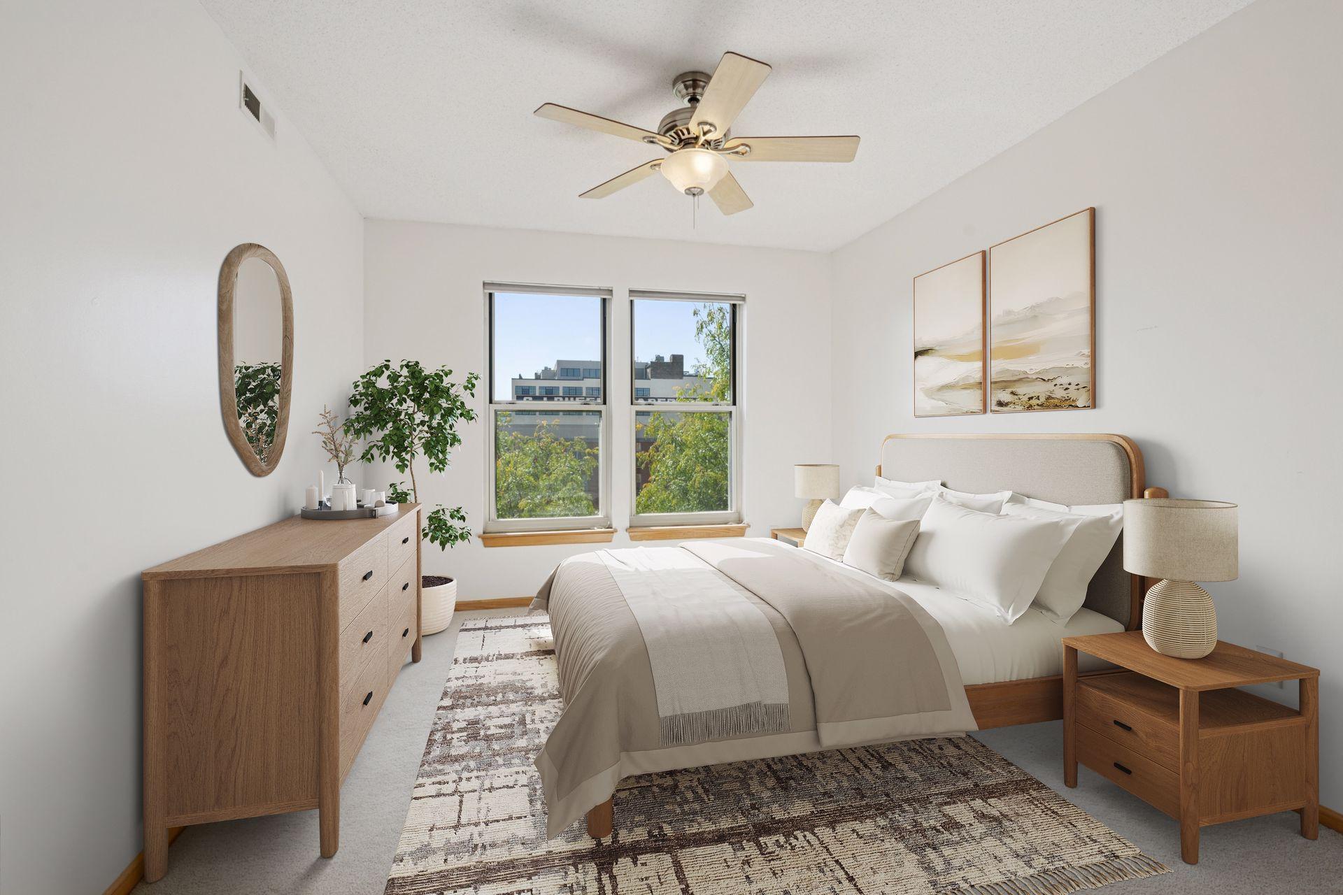 Primary bedroom - virtually staged