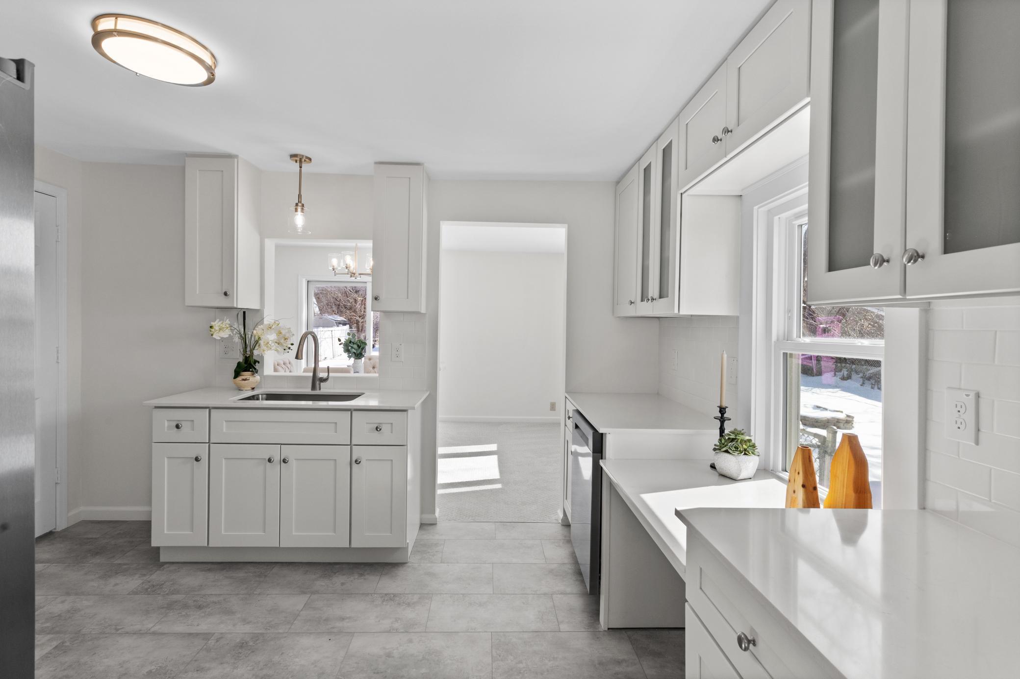 Entry to the kitchen from the living room.