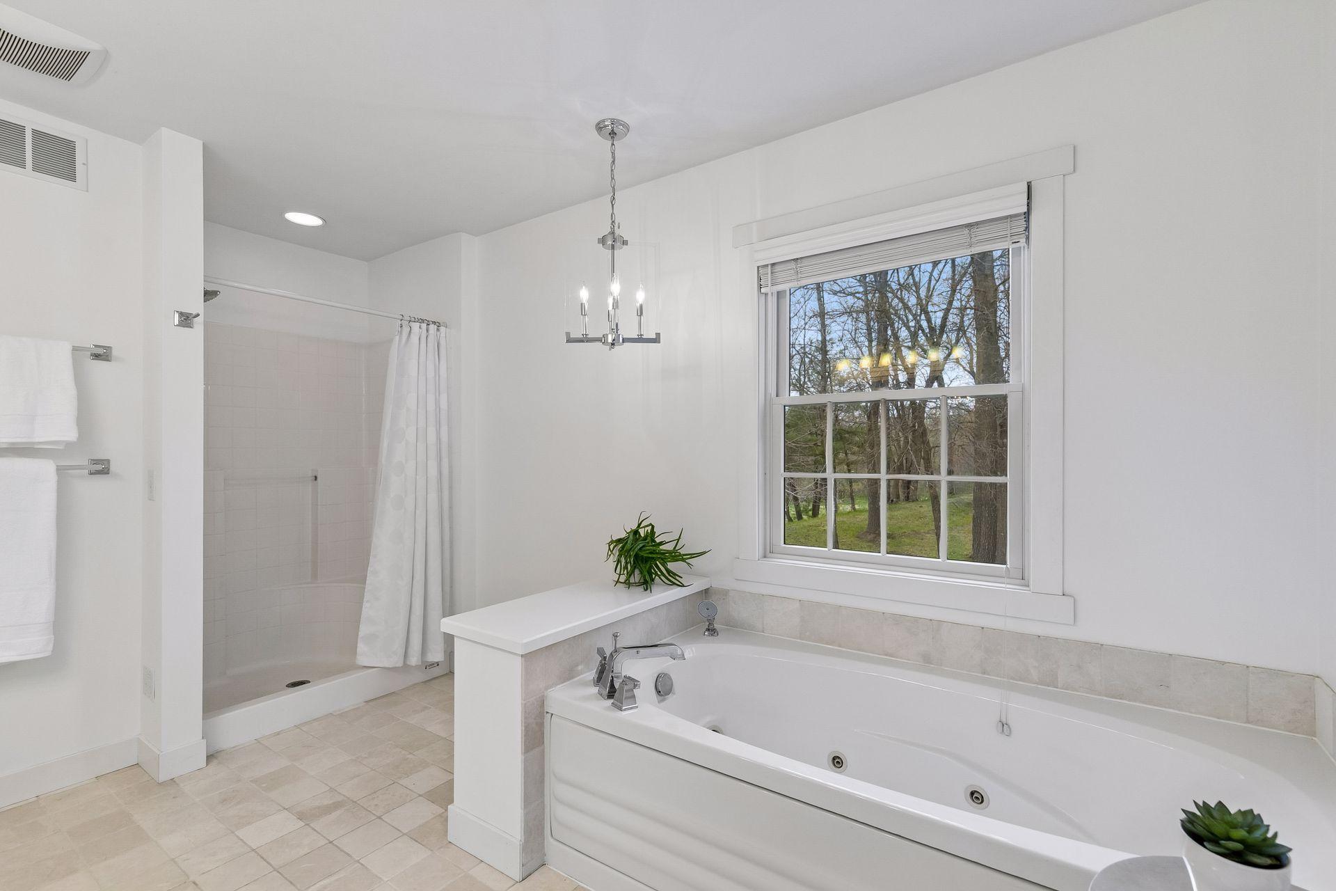Relax the day away in the spa like bath