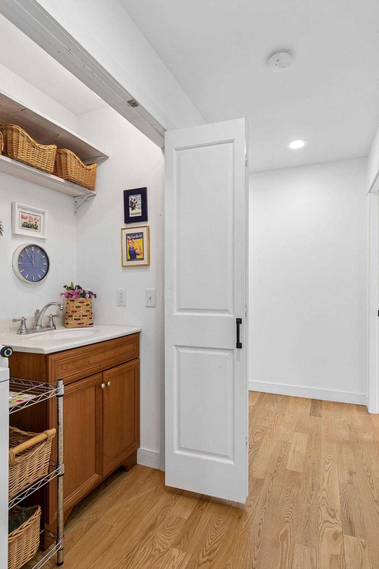 Tucked away laundry space