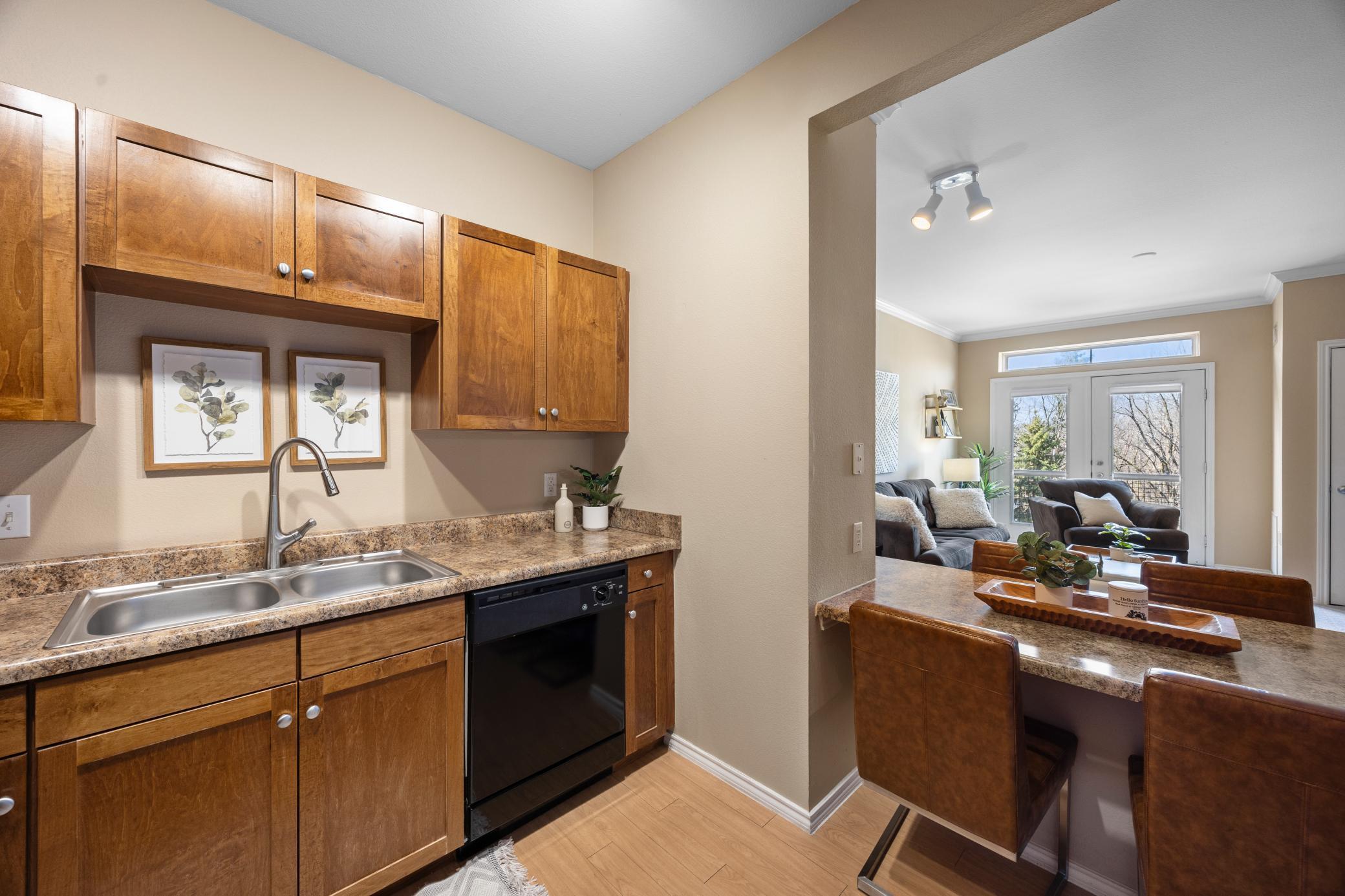 Built-in dining table is perfect for this space.
