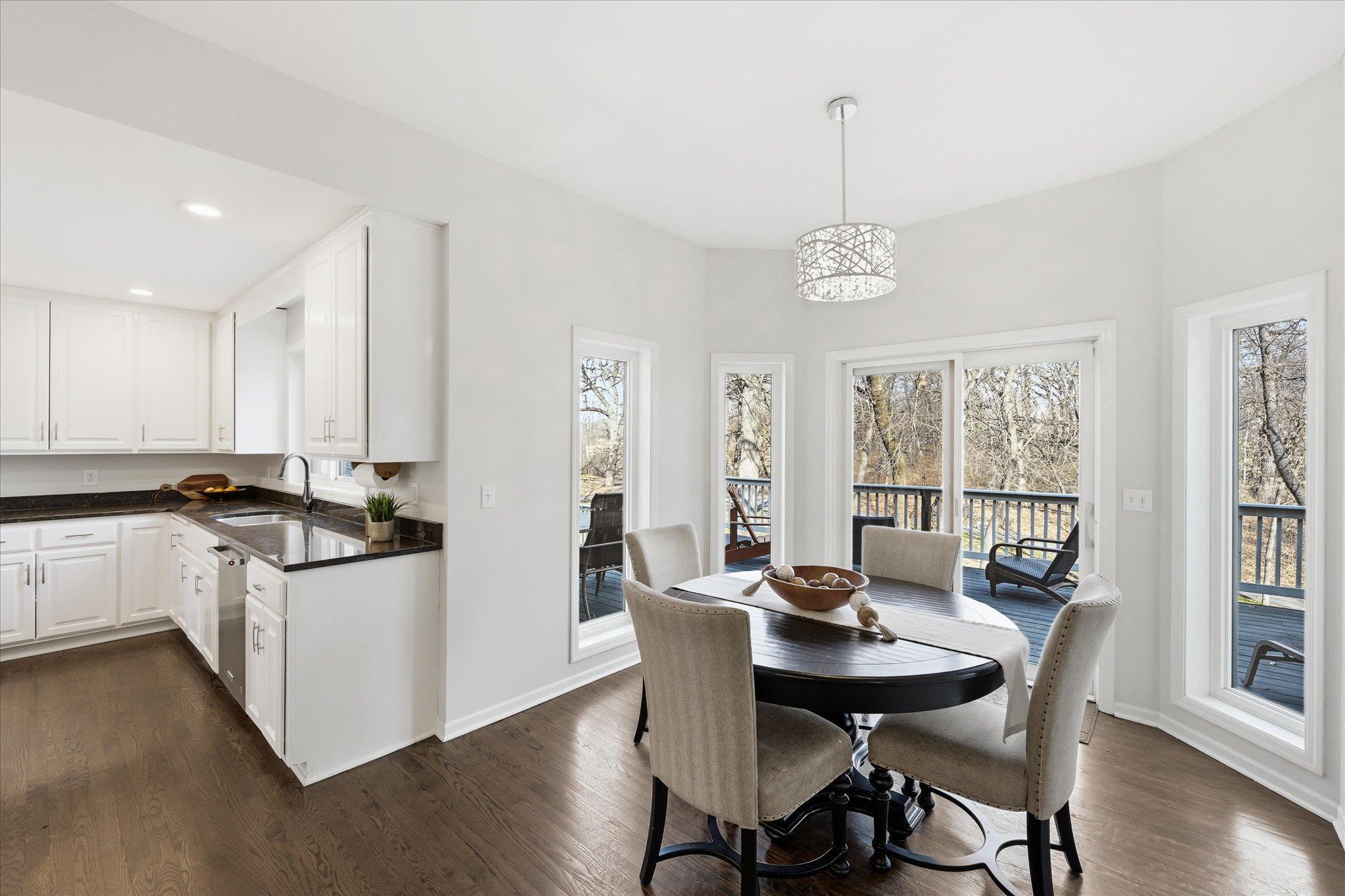 Spacious informal dining and sliding doors to step outside for outdoor dining as well.