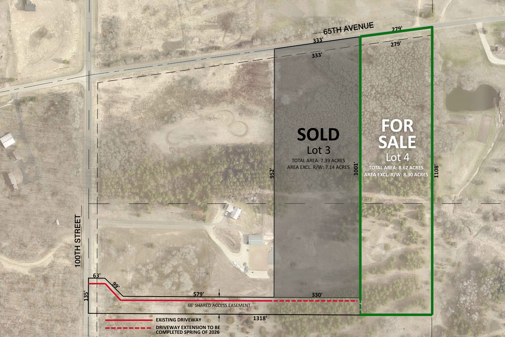 See map for driveway