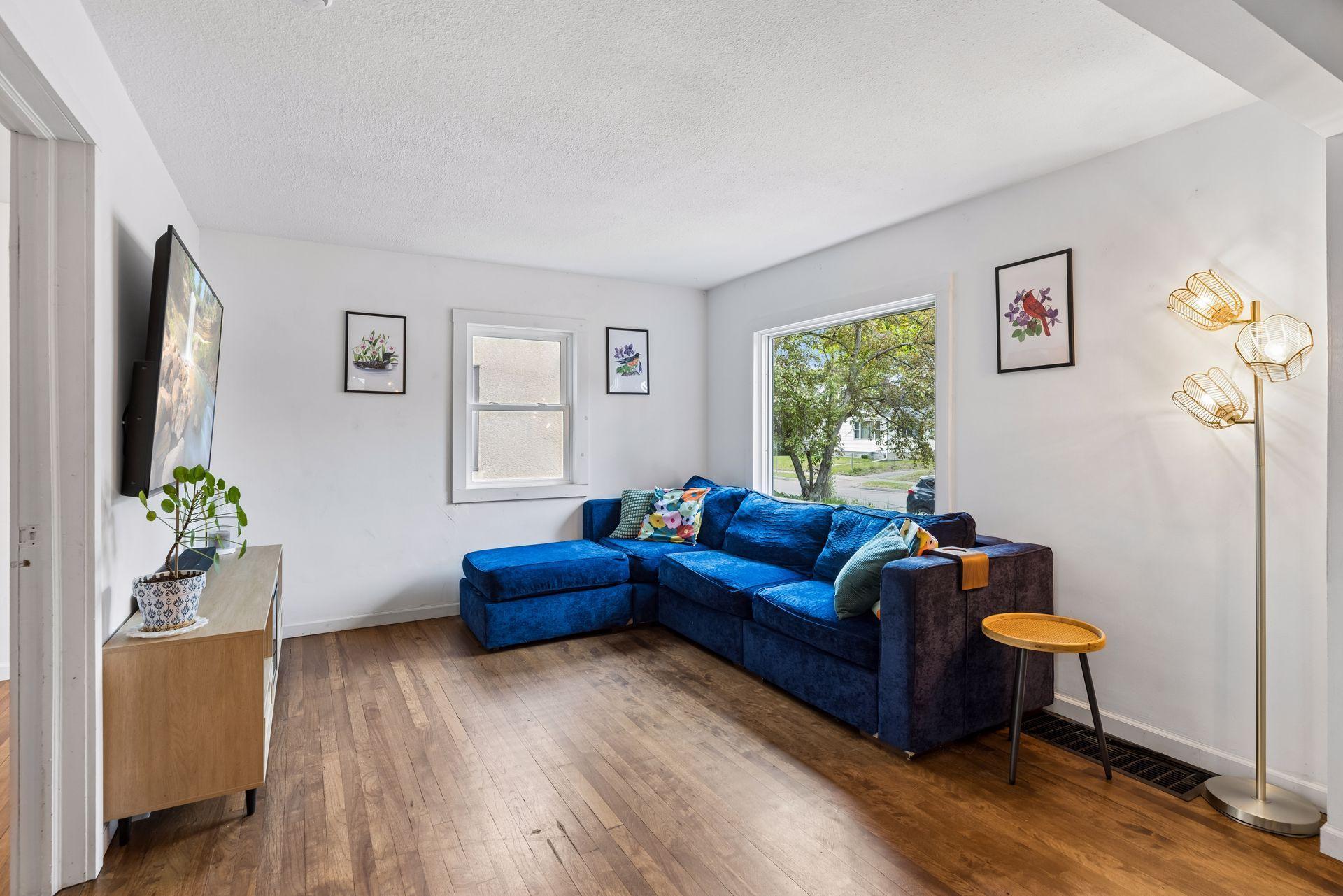 Bright and airy living room with large picture window.