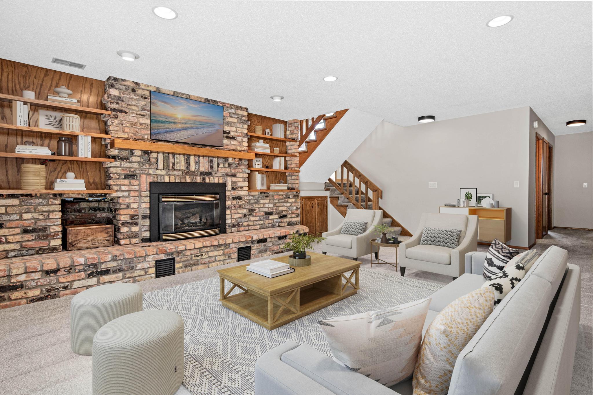 Basement family room (virtually staged)